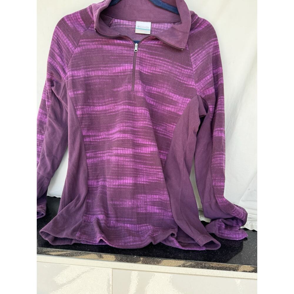 Columbia Women's Super soft Fleece 1/4 Zip Purple tie-dye ombre Med
